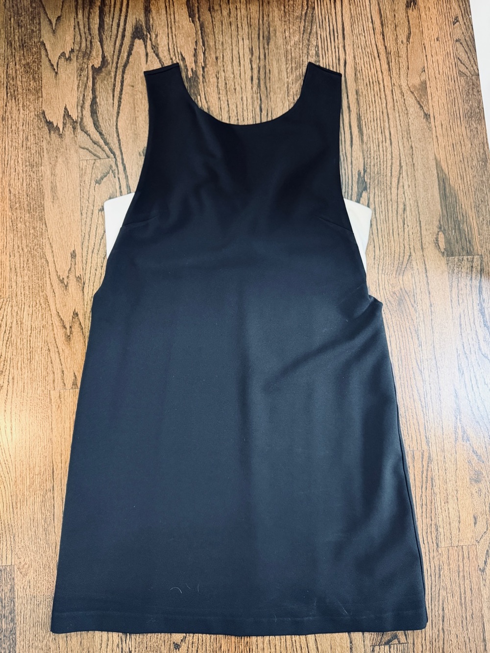 Black Sleeveless Shift Dress with White Band